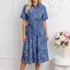 rochie-midi-albastra-cu-broderie-florala-si-cordon