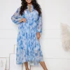 rochie-midi-bleu-cu-imprimeu-floral-albastru