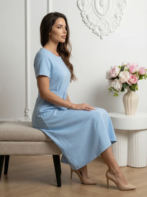 rochie-midi-bleu-din-vascoza-cu-curea-in-talie