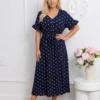 rochie-midi-bleumarin-cu-buline-albe-si-cordon-in-talie