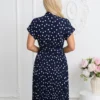 rochie-midi-bleumarin-plisata-cu-buline-si-decolteu-petrecut