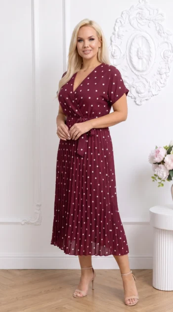 rochie-midi-bordo-din-vascoza-cu-buline-si-decolteu-petrecut