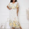 rochie-midi-cu-imprimeu-floral-galben-curea-si-pliuri-delicate