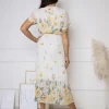 rochie-midi-cu-imprimeu-floral-galben-curea-si-pliuri-delicate