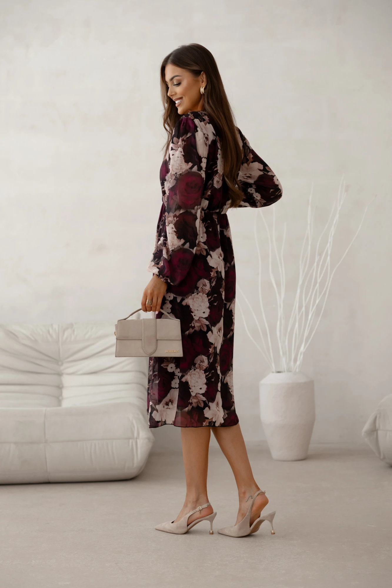 Rochie midi cu imprimeu floral i... - 3 | YEO