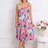 rochie-midi-cu-imprimeu-floral-multicolor-si-bretele
