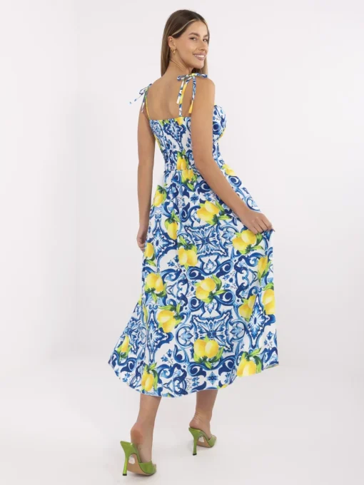 rochie-midi-cu-imprimeu-lamai-in-nuante-bleu-galben