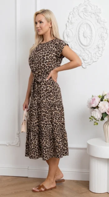 rochie-midi-cu-imprimeu-leopard-si-cordon-in-talie