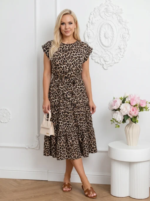 rochie-midi-cu-imprimeu-leopard-si-cordon-in-talie