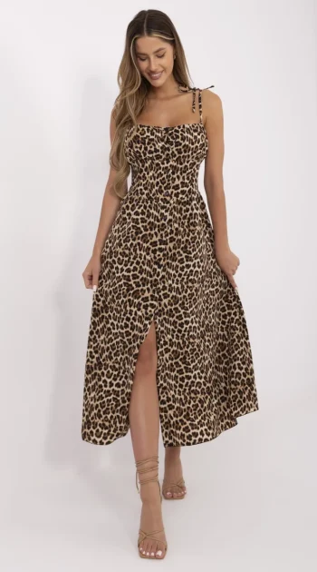 rochie-midi-cu-imprimeu-leopard-si-crapatura-laterala