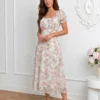 rochie-midi-de-vara-cu-maneci-bufante-si-imprimeu-floral-bej