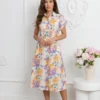 rochie-midi-din-bumbac-cu-imprimeu-floral-pastelat