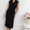 rochie-midi-din-bumbac-tip-camasa-cu-nasturi-si-cordon-bej