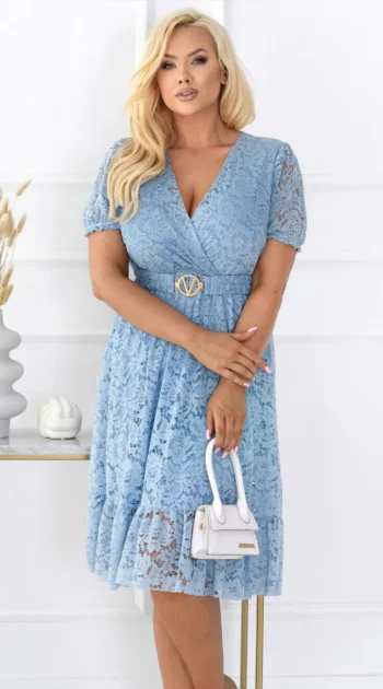 rochie-midi-din-dantela-albastra-cu-cordon-in-talie