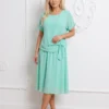 rochie-midi-din-voal-cu-aspect-de-compleu-si-funda-in-talie