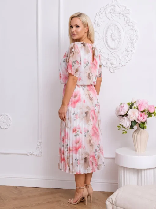 rochie-midi-din-voal-plisat-cu-imprimeu-floral-si-elastic-in-talie