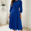 rochie-midi-eleganta-albastru-regal-cu-curea-in-talie