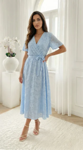 rochie-midi-eleganta-bleu-cu-textura-florala