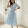 rochie-midi-eleganta-bleu-cu-textura-florala