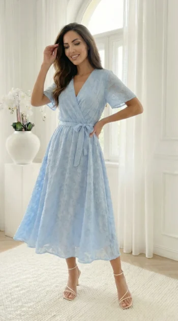 rochie-midi-eleganta-bleu-cu-textura-florala