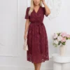 rochie-midi-eleganta-bordo-cu-textura-florala