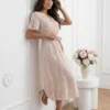 rochie-midi-eleganta-crem-cu-textura-florala