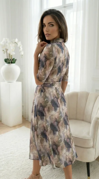 rochie-midi-eleganta-cu-imprimeu-floral-abstract-si-curea-in-talie