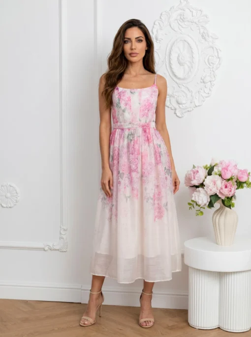 rochie-midi-eleganta-cu-imprimeu-floral-si-bretele-reglabile