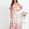 rochie-midi-eleganta-cu-umerii-lasati-maneci-bufante-si-imprimeu-floral-bogat-roz