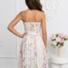 rochie-midi-eleganta-din-bumbac-cu-imprimeu-floral-dungat
