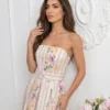 rochie-midi-eleganta-din-bumbac-cu-imprimeu-floral-dungat