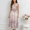 rochie-midi-eleganta-din-tencel-cu-imprimeu-floral-pastelat