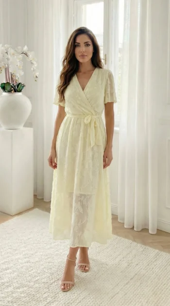 rochie-midi-eleganta-galben-pai-cu-textura-florala