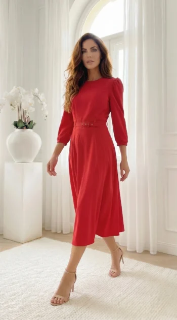 rochie-midi-eleganta-rosie-cu-curea-in-talie