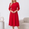 rochie-midi-eleganta-rosie-cu-curea-in-talie