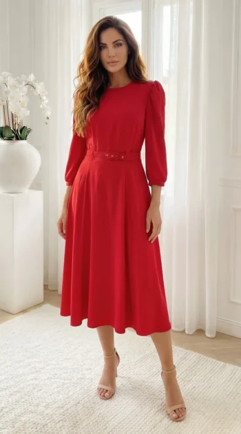 rochie-midi-eleganta-rosie-cu-curea-in-talie