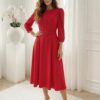 rochie-midi-eleganta-rosie-cu-curea-in-talie