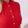 rochie-midi-eleganta-rosie-cu-nasturi-tip-perla-si-curea