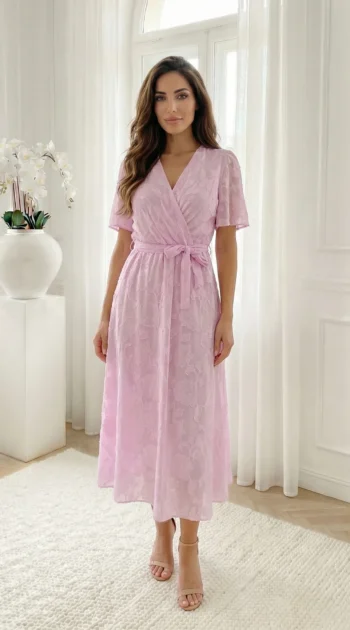 rochie-midi-eleganta-roz-cu-textura-florala