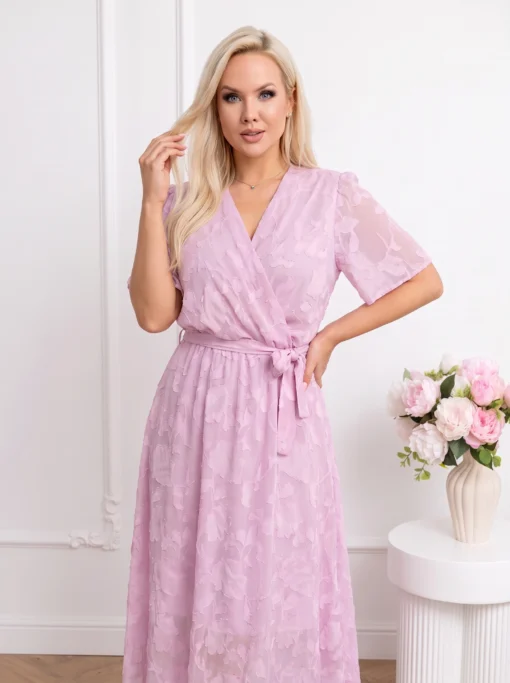 rochie-midi-eleganta-roz-cu-textura-florala