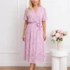 rochie-midi-eleganta-roz-cu-textura-florala