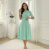 rochie-midi-eleganta-verde-menta-cu-nasturi-tip-perla-si-curea
