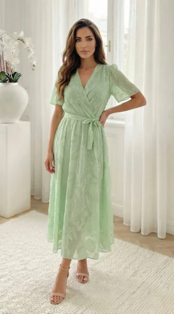 rochie-midi-eleganta-verde-menta-cu-textura-florala