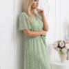 rochie-midi-eleganta-verde-menta-cu-textura-florala