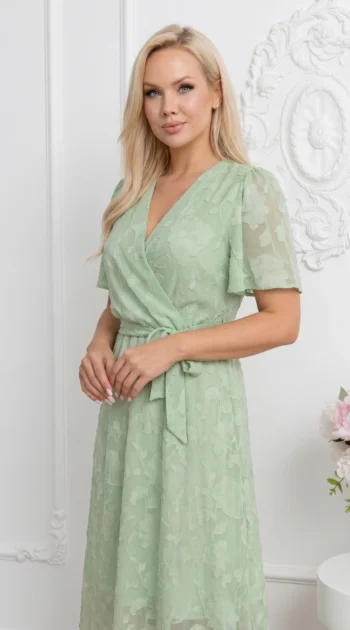 rochie-midi-eleganta-verde-menta-cu-textura-florala