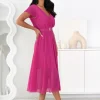 rochie-midi-fucsia-cu-decolteu-petrecut-si-curea-in-talie