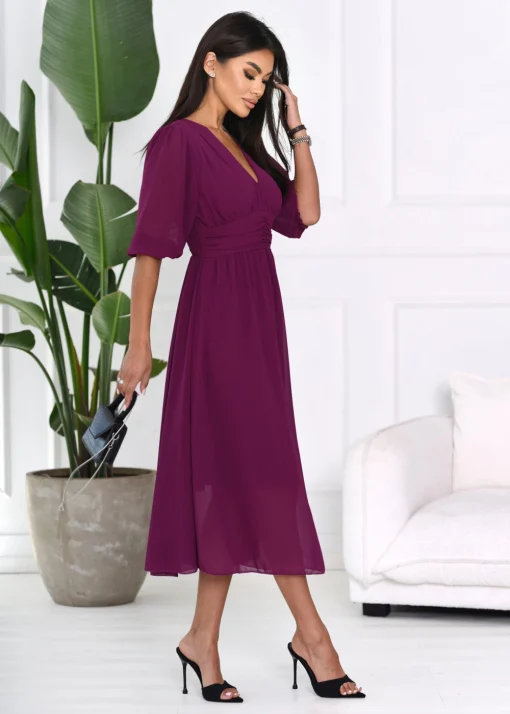rochie-midi-fucsia-cu-decolteu-petrecut-si-detalii-plisate