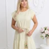 rochie-midi-galben-pai-in-dungi-fine-cu-volane-si-cordon-subtire-impletit