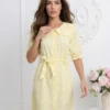 rochie-midi-galbena-din-vascoza-cu-guler-cu-volane