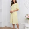 rochie-midi-galbena-din-vascoza-cu-guler-cu-volane
